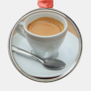 Ornement Rond Argenté expresso frais brassé