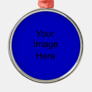 Ornement Rond Argenté Faites votre propre bleu fait sur commande