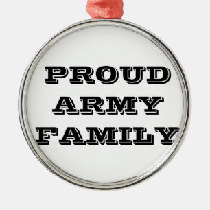 Ornement Rond Argenté Famille de l'Armée Fière de l'Ornement