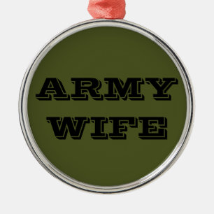Ornement Rond Argenté Femme de l'armée