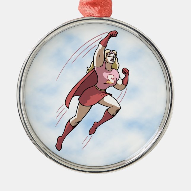 Ornement Rond Argenté Femme de Swole (Devant)