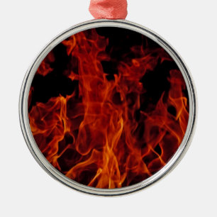 Ornement Rond Argenté Feu