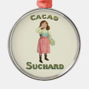 Ornement Rond Argenté Fille au sucre Victorian Chocolate Kiss