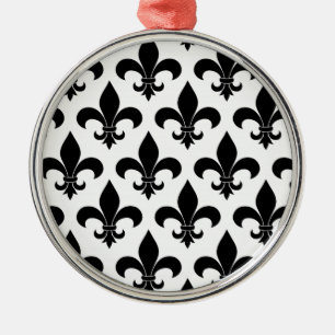 Ornement Rond Argenté Fleur de lis motif Paris