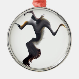 Ornement Rond Argenté Gannets-Oiseau de mer Abstrait