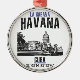 Ornement Rond Argenté Havana