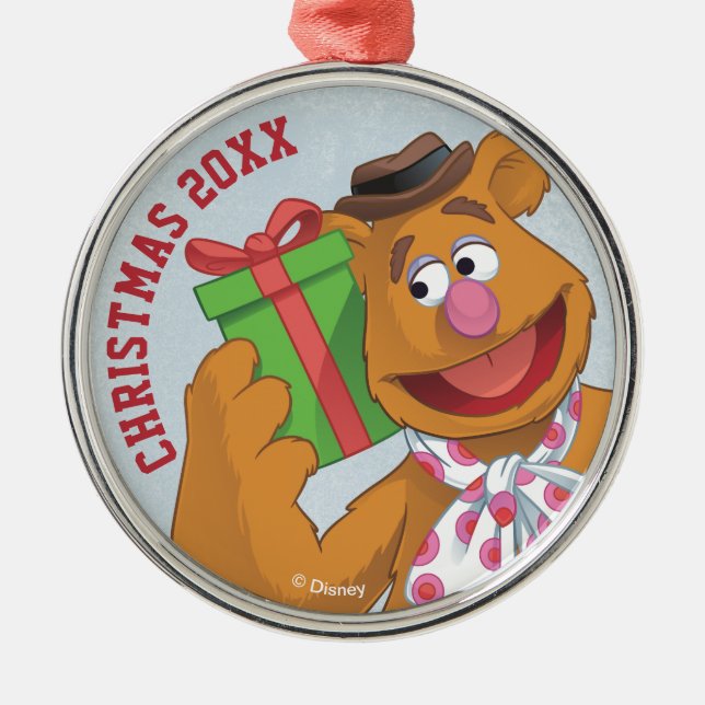 Ornement Rond Argenté Holiday Fozzie the Bear (Devant)