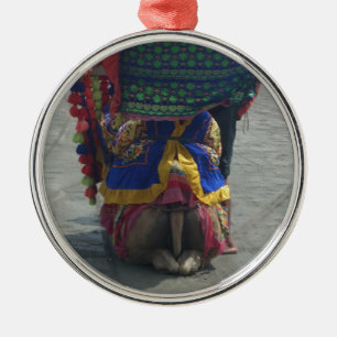 Ornement Rond Argenté Imprimé/graphique en forme de chameau