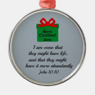 Ornement Rond Argenté John 10:10