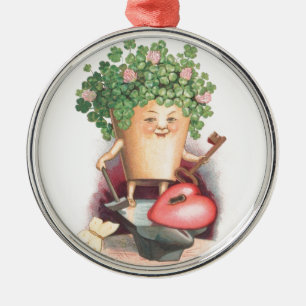 Ornement Rond Argenté Jour de Saint Patrick