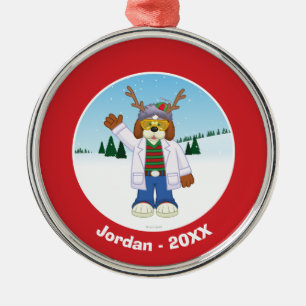 Ornement Rond Argenté Jr. de Hausenfeffer de "Goober" de Harold J.