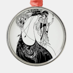 Ornement Rond Argenté Jupe Peacock Beardsley Nouveau