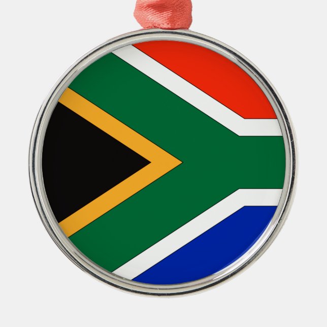 Ornement Rond Argenté L'Afrique du Sud (Devant)