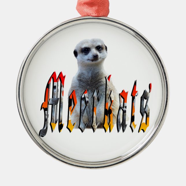 Ornement Rond Argenté le logo de Meerkat And Meerkats Picture, (Devant)