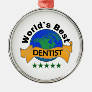 Ornement Rond Argenté Le meilleur dentiste du monde