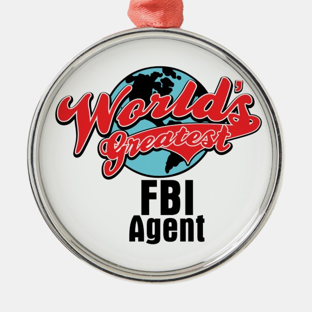 Ornement Rond Argenté Le plus grand agent du FBI des mondes (Devant)