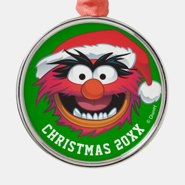 Ornement Rond Argenté Les Muppets | Visage animal de Noël (Devant)