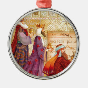 Ornement Rond Argenté Les trois rois