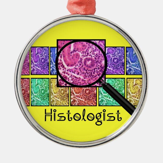 Ornement Rond Argenté L'Histologue Dons Des Cellules Magnifiées Concepti (Devant)