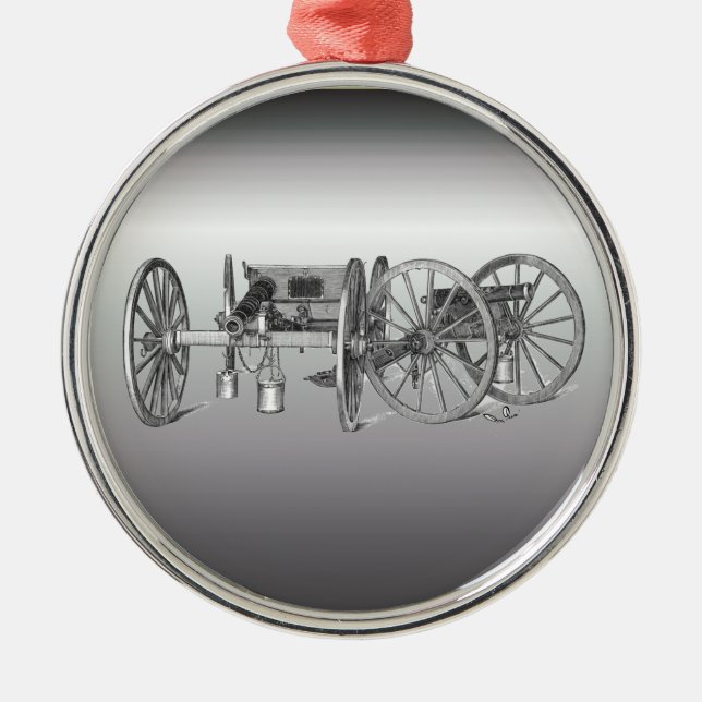 Ornement Rond Argenté L'ornement du canon de guerre révolutionnaire (Devant)