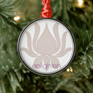Ornement Rond Argenté Lotus Éclairé