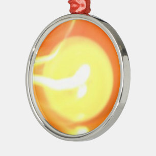 Ornement Rond Argenté Lumière de flamme jaune orange, Art