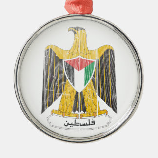 Ornement Rond Argenté Manteau de la Palestine des bras