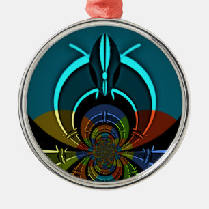 Ornement Rond Argenté Masaï couleurs Hakuna Matata