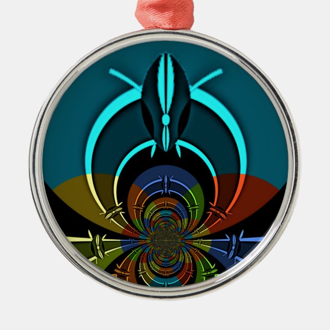 Ornement Rond Argenté Masaï couleurs Hakuna Matata (Devant)