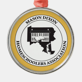 Ornement Rond Argenté MDHSA - Logo de Dixon Homeschoolers Assc de maçon
