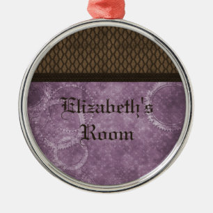 Ornement Rond Argenté Métal Gear Steampunk Ornement, Violet