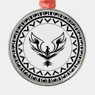 Ornement Rond Argenté Montée du Phénix