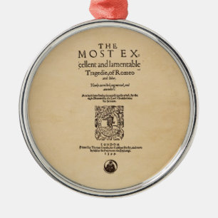 Ornement Rond Argenté Morceau avant à Romeo et à Juliet Quarto (1599)