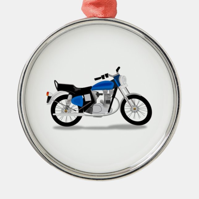 Ornement Rond Argenté Moto (Devant)