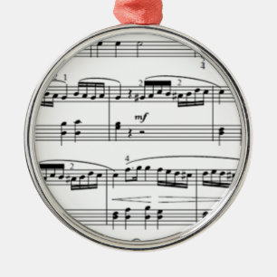 Ornement Rond Argenté notes musicales