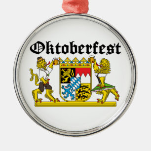 Ornement Rond Argenté Oktoberfest De Léon avec des combinaisons