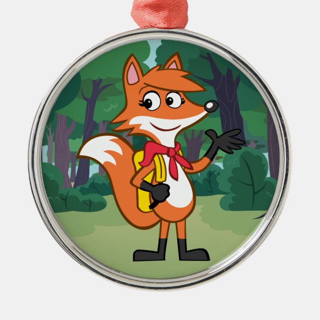 Ornement Rond Argenté Ondulation de Fox de Rick | Scarlett de garde (Devant)