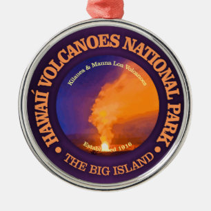 Ornement Rond Argenté Parc national de volcans d'Hawaï