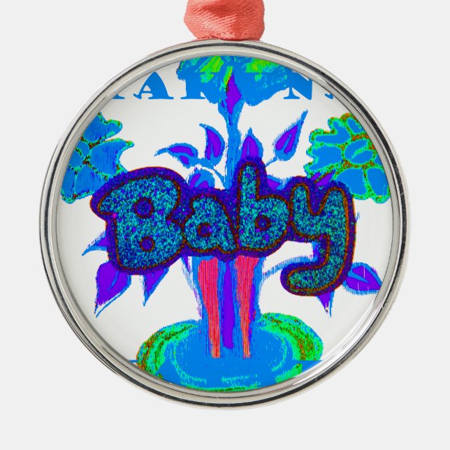 Ornement Rond Argenté Parties scintillant bébé Hakuna Matata cadeaux.png (Devant)