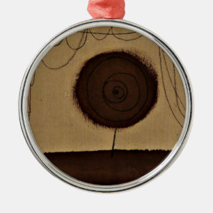 Ornement Rond Argenté Paul Klee art : Une Fleur se produit