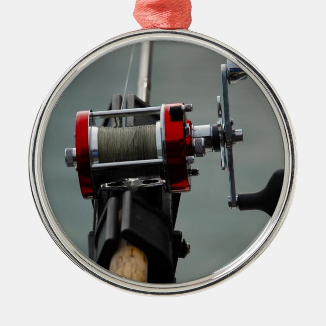 Ornement Rond Argenté Pêche terminée (Devant)