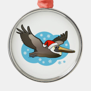 Ornement Rond Argenté Père Noël Peli