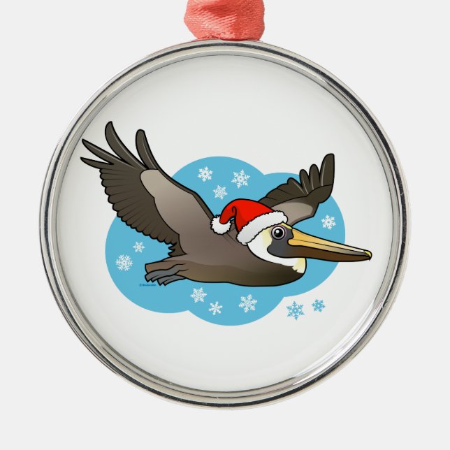 Ornement Rond Argenté Père Noël Peli (Devant)