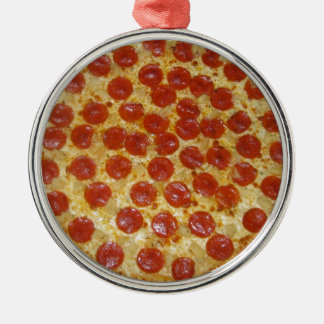 Ornement Rond Argenté Pizza