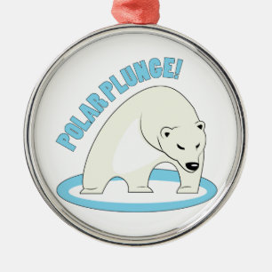 Ornement Rond Argenté Plongeon polaire !