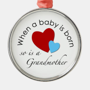 Ornement Rond Argenté Quand un bébé est né, est ainsi une grand-mère
