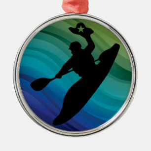 Ornement Rond Argenté Rodeo Kayak