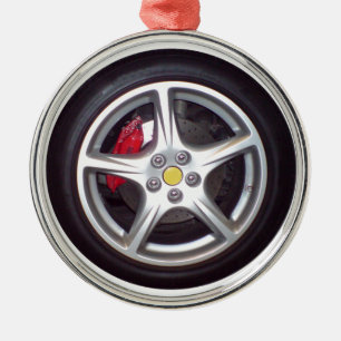 Ornement Rond Argenté Roue automobile