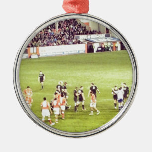 Ornement Rond Argenté Rugby