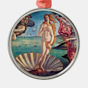 Ornement Rond Argenté Sandro Botticelli - Naissance de Vénus - Beaux-Art